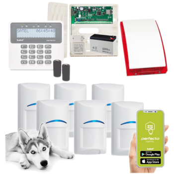 ZESTAW ALARMOWY SATEL PERFECTA-IP 32-WRL 6 CZUJEK BOSCH PET + PRF-LCD-WRL + SYRENA SP-4001R